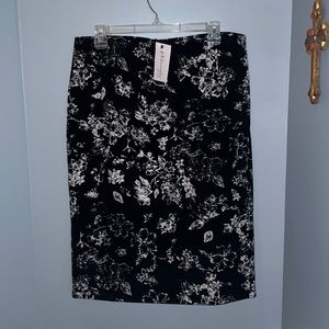 Black floral skirt